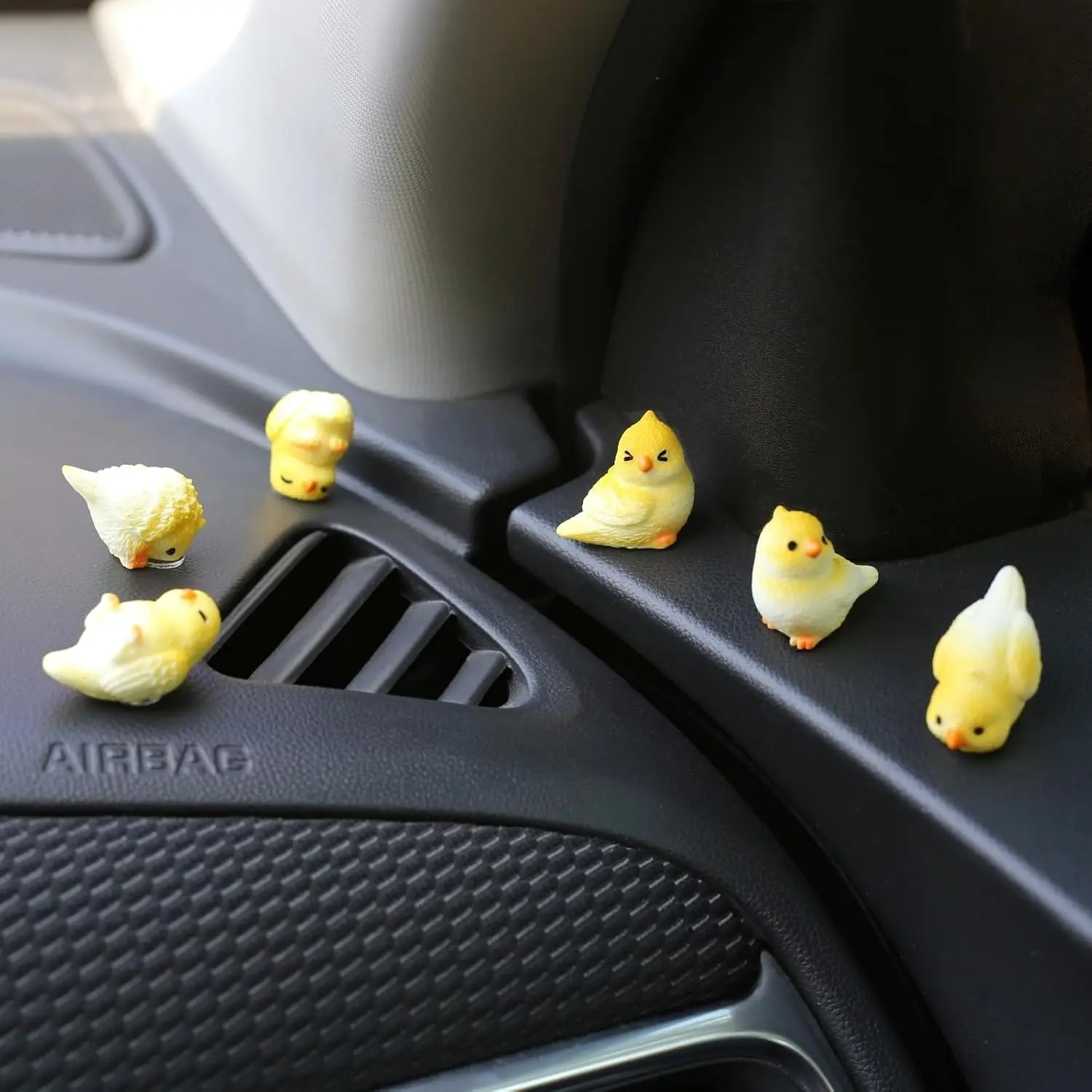 Cute Bird Figurines  Dashboard Decor, 6 count Funny Mini Garden Accessories, Bird Rear View Mirror Decorations