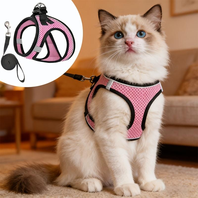 Escape-Proof Cat Harness And Leash Set: Reflective Soft Mesh Vest for Safe Outdoor Activities with Your Kitten