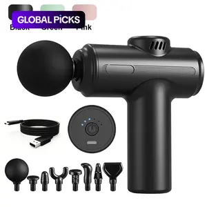 USB Rechargeable Handheld Electric Massager, Mini Muscle Massager with 8 Replaceable Heads, Professional Neck and Shoulder Relaxation Tool, Lightweight, Durable, Neck Shoulder Relaxer, Portable Muscle Massagers