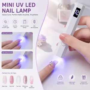 Mini Handheld Digital Display Gel Nail Polish Curing Lamp, Wireless & Portable Design, Perfect for Home Nail Salons & Travel Veloura