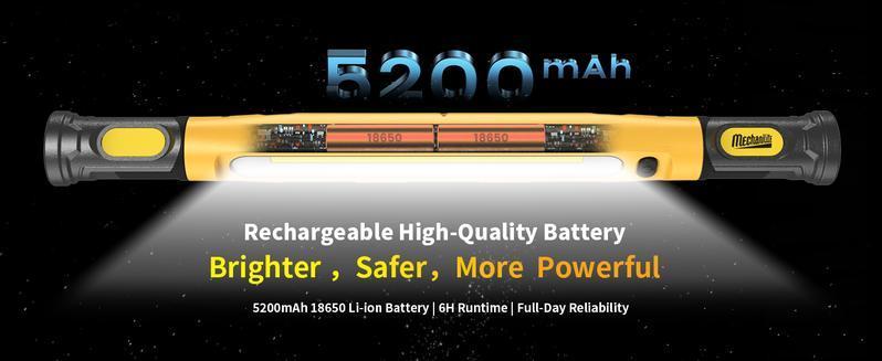 Under Hood Work Light Bar 3000LM LED Magnetic Light Bar with Hooks 5200mAh Cordl