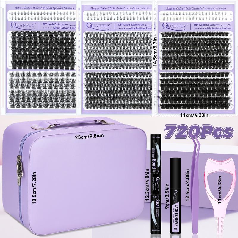 Eyelash Extension Kit, 1 Box Portable Eyelash Makeup Kit, Including Eyelash Glue, Sealer, Remover, Tweezers, Eyelash Curler Protector, Eye Makeup Tool, Cosmetic, DIY Eyelash Extensions