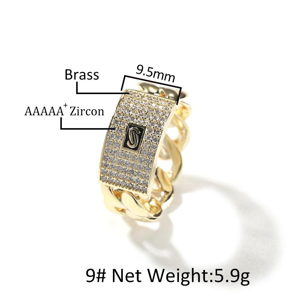 New Technology Anti-Rust 14K Gold Iced Ring| Hip Hop CZ Diamond Chain Ring for Men gf promise New Technology Anti-Rust 14K Gold Iced Ring| Hip Hop CZ Diamond Chain Ring for Men gf promise
