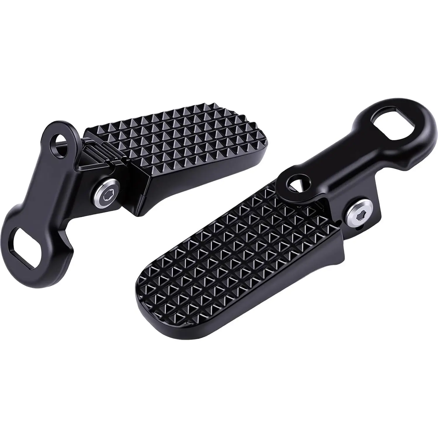 1 Pair Foldable Textured Aluminum Ebike Footrests, Dual-Mount Rear Pedals with 8mm Bolt & Rear Axle Compatibility, Fit for Mini Bikes & Electric Bikes