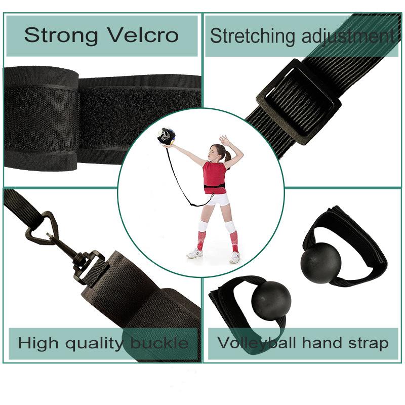 Volleyball Smash Artifact Air Ball Control Training Set for Adults & Kids Rebound Waist Binding Equipment with Auxiliary Practice Balls