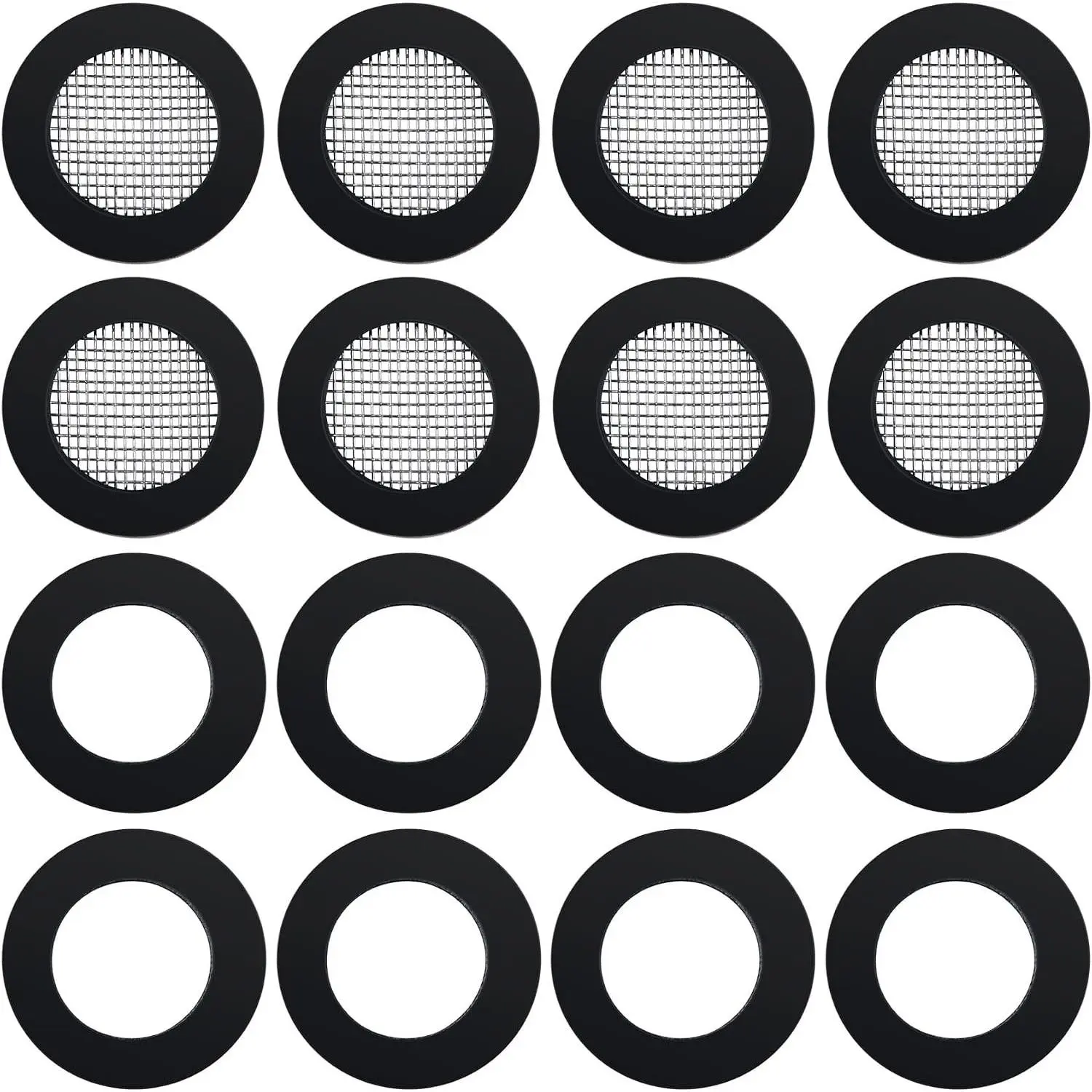 10pcs 1/2" Shower Head Screen Filter Gasket + 10pcs Rubber Washer, Stainless Steel Seal O Ring Hoses Net 40 Mesh for 1/2" Fixed and Handheld Shower Head Hose, Water Faucet, Garden Hose (20pcs)