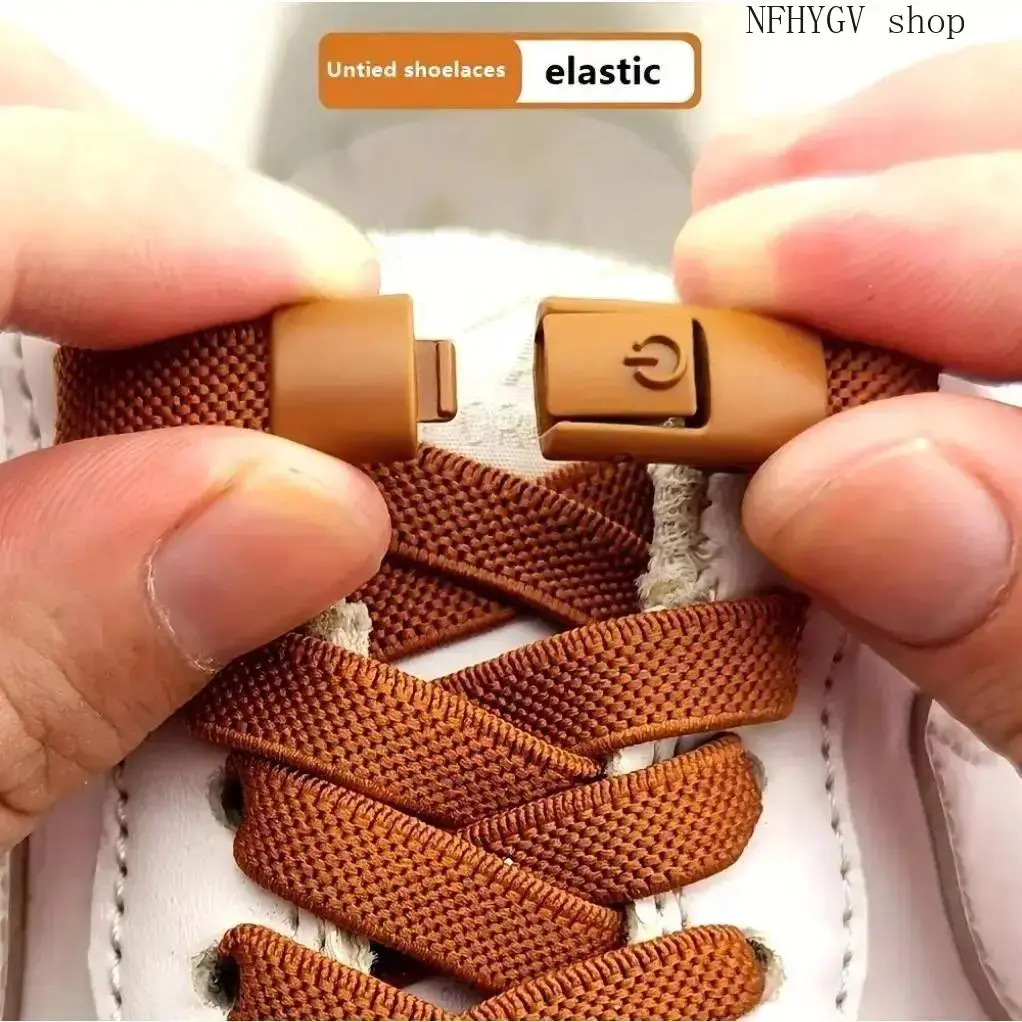 No-Tie Flat Elastic Shoelaces, Stretchy Nylon Shoe Strings With Adjustable Metal Lock, 39.4 In Accessory For Men And Women’s Sneakers, Athletic And Casual Footwear