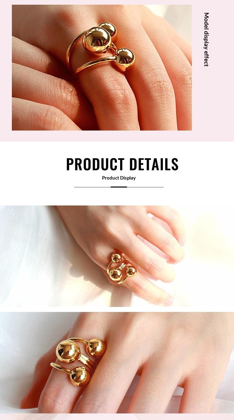 Trendy influencer-approved fine gold planet interstellar orbit ring, simple adjustable niche design finger ring