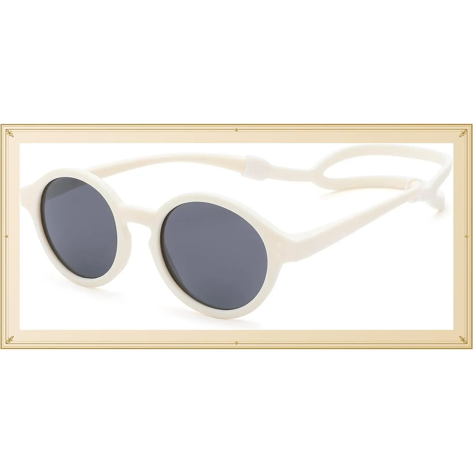 Baby Polarized Sunglasses with Strap Adjustable TPEE Flexible Frame for Toddler Girls Boys Age 0-36 MonthsGift