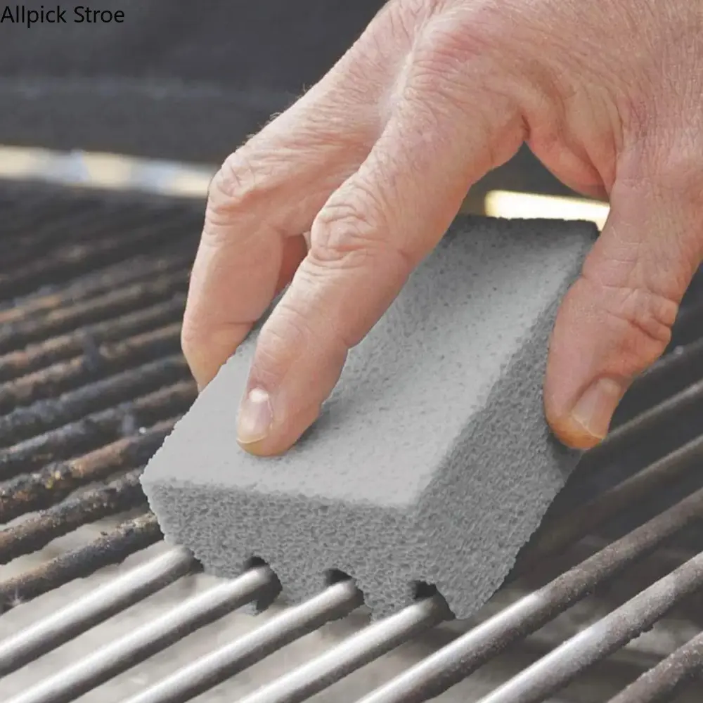 3-Pack Heavy Duty BBQ Grill Cleaning Bricks, Stone Block Scourer for Removing Grease, Rust & Stains from Barbecue Grates, Grill Cleaner