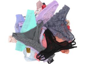 Lace Thongs for Women Sexy Seamless Underwear Strech Low Waistand G-String Panties Undies Pack for Female