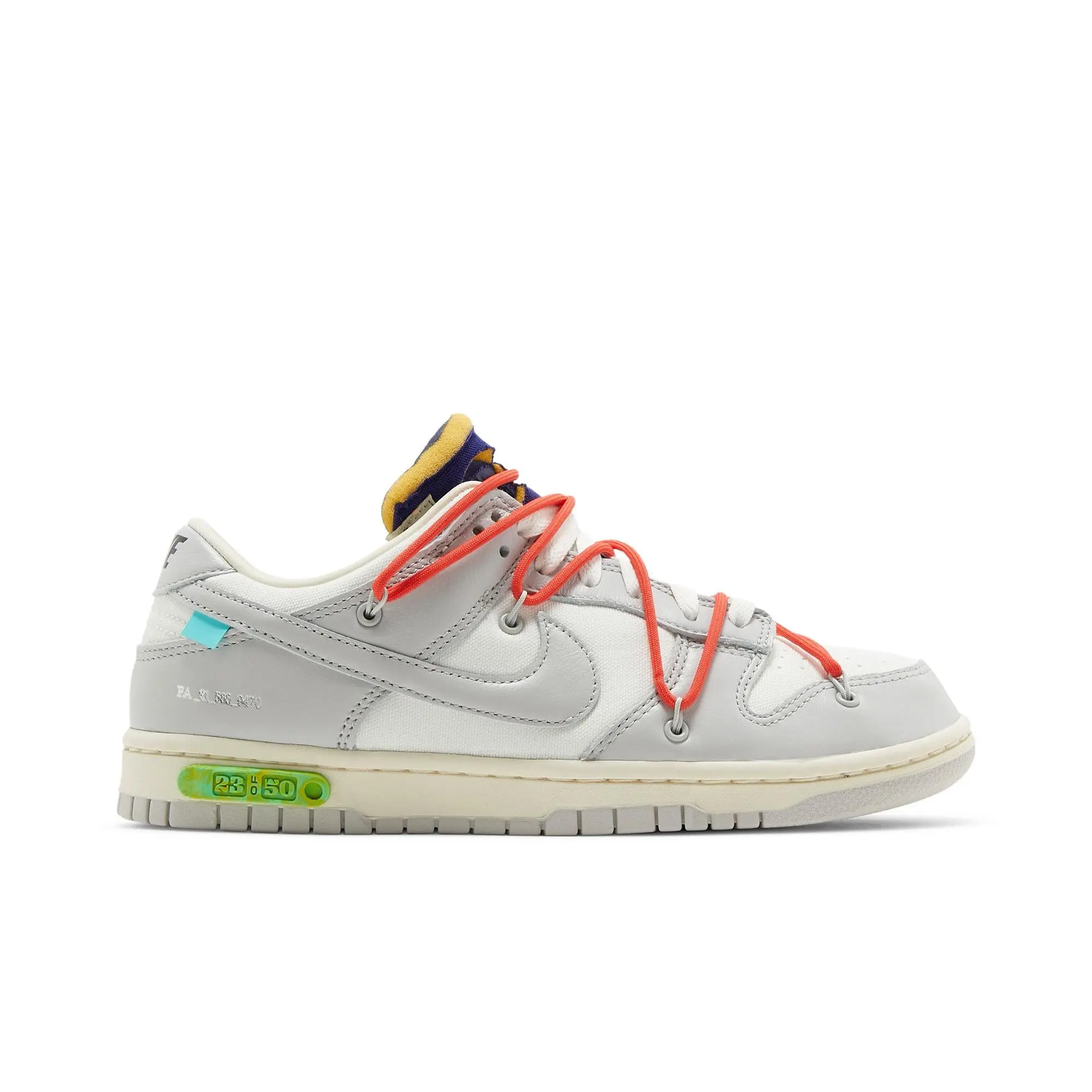 Nike Dunk Low 'Lot 23 of 50' Unisex Skateboarding Casual Sneakers - Low Ankle Cut, Suede Upper, Sail/Neutral Grey/Habanero Red, Style Code DM1602-126, Unisex Wear