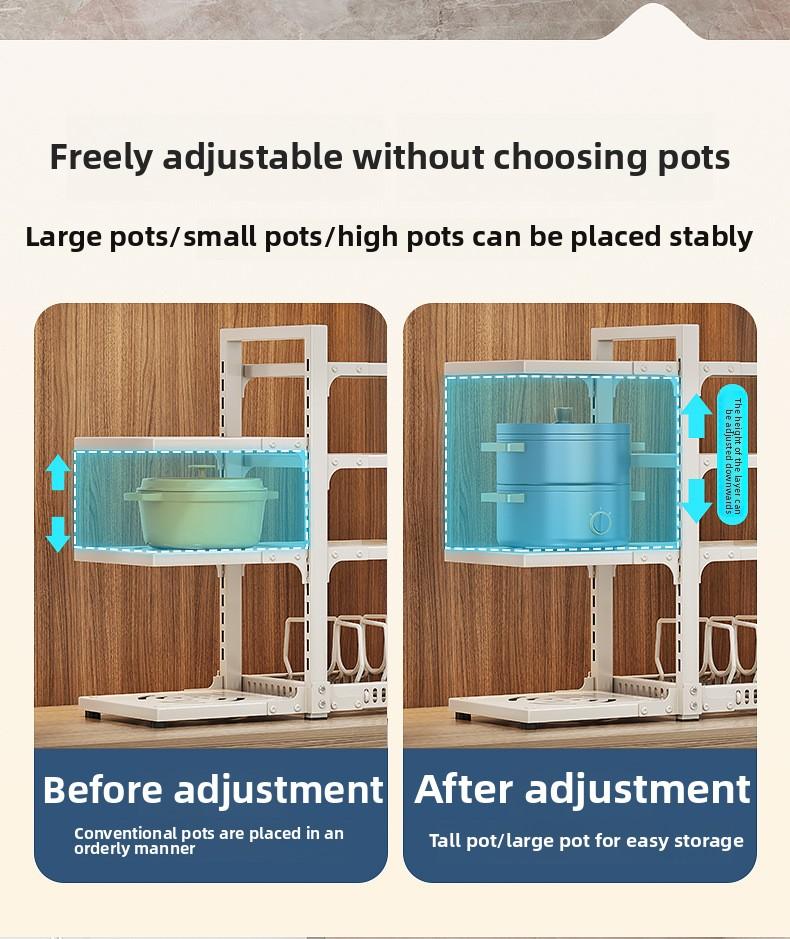 Household goods kitchen multi-functional 7-layer shelves, 304 carbon steel material, rust-proof, load-bearing strong shelves