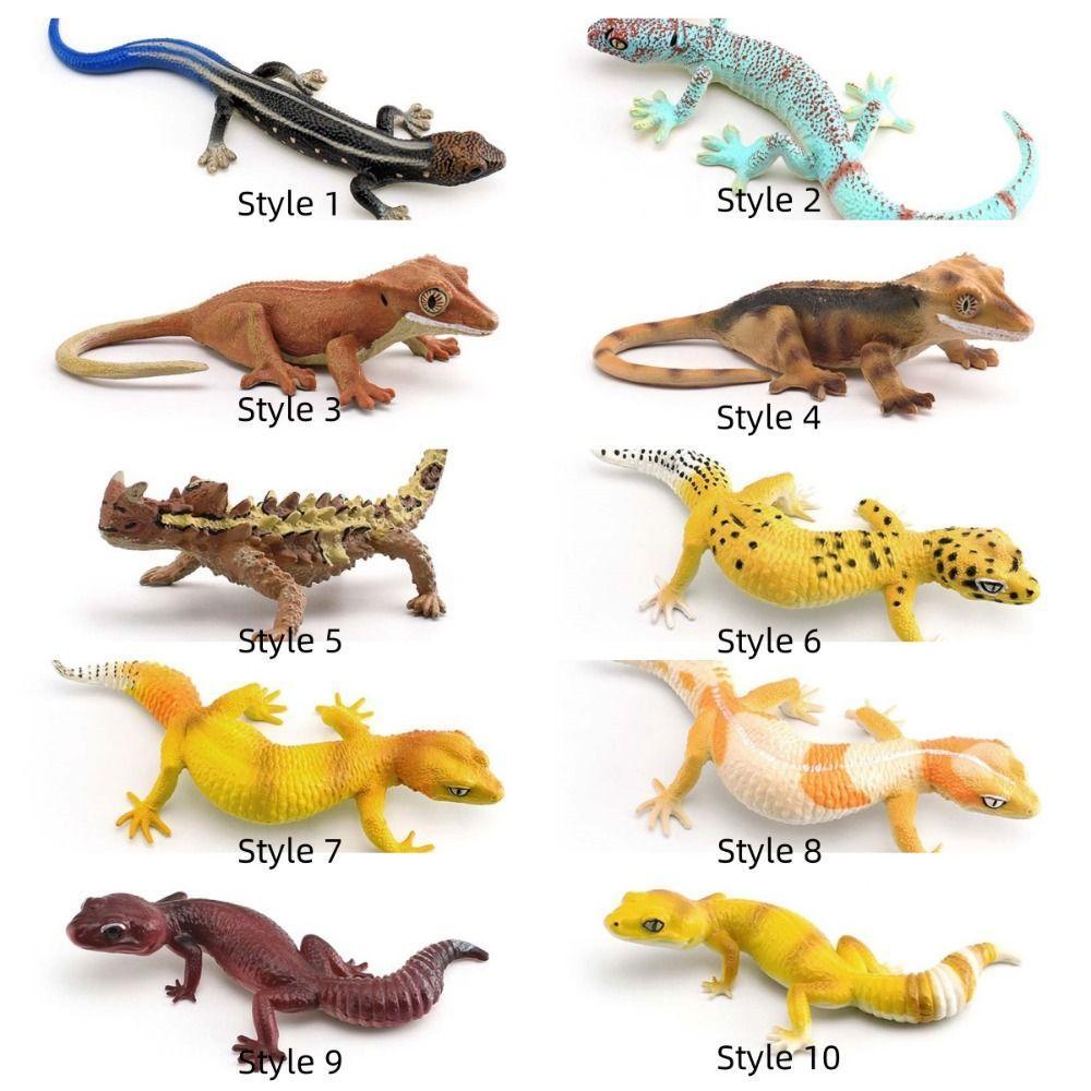 Simulation Lizard Model Figurines Miniature Educational Reptile Animals Figures PVC Material Congnitive Gecko Figure