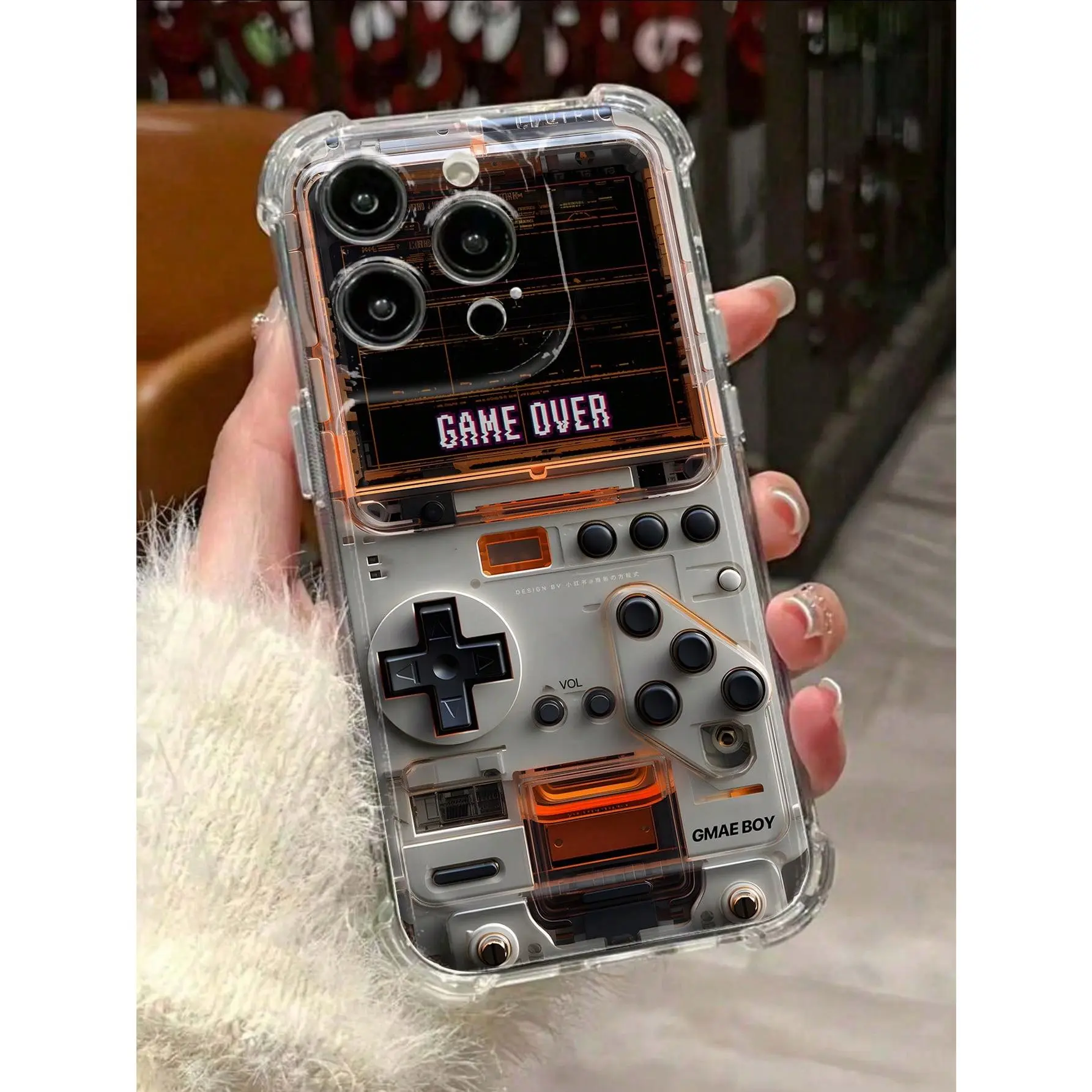 Technology-Inspired Game Console Design Shockproof Phone Case Compatible With Apple 17 Pro Max, 17, 16 Pro Max, 15, 14 PLUS, 13, 12, 11, 12 Pro, 13 Pro Max, 14 Plus, 15 Pro, Minimalist High-End Transparent Phone Case With Four-Corner Air Cushion Anti-Fall