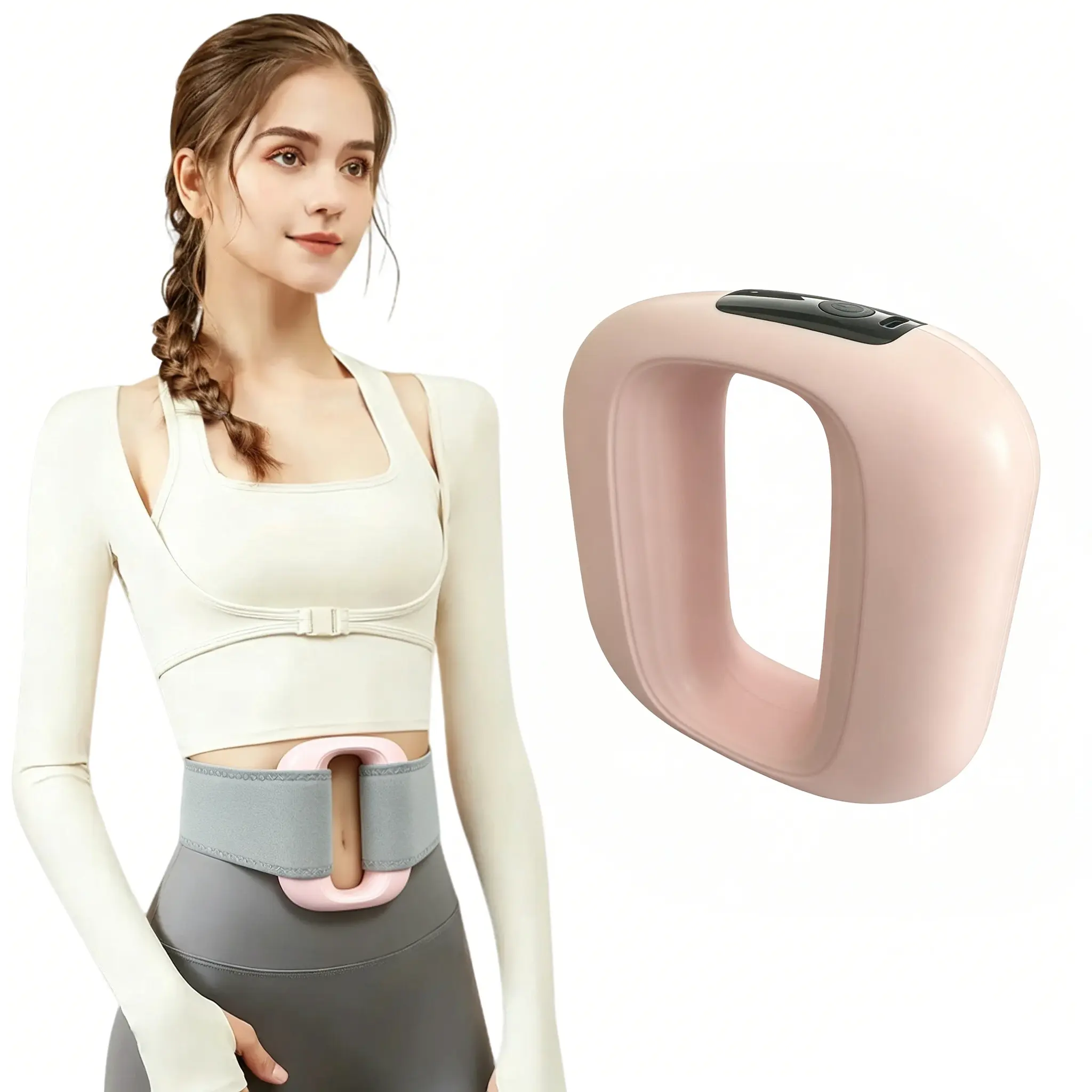 Fascia Ring Vibrating Belt for Muscle Relief, Compact Cordless Massager with High-Density Battery & Adjustable Neoprene Strap for Men and Women, Rechargeable