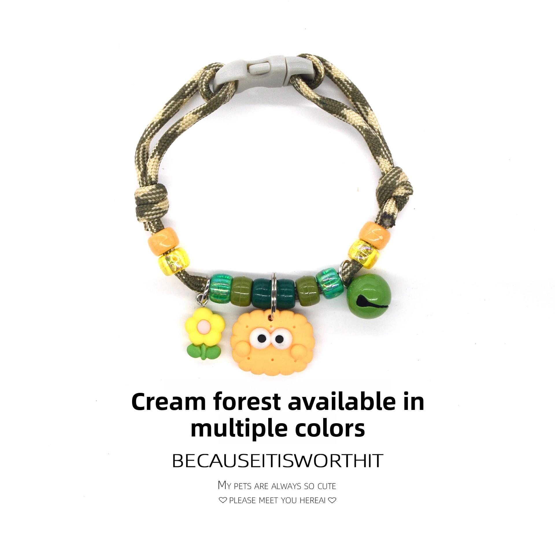 Cat and Dog Collar Necklace with Bell, Cute Paw Print, Simple Bell, Colorful Adjustable Collar