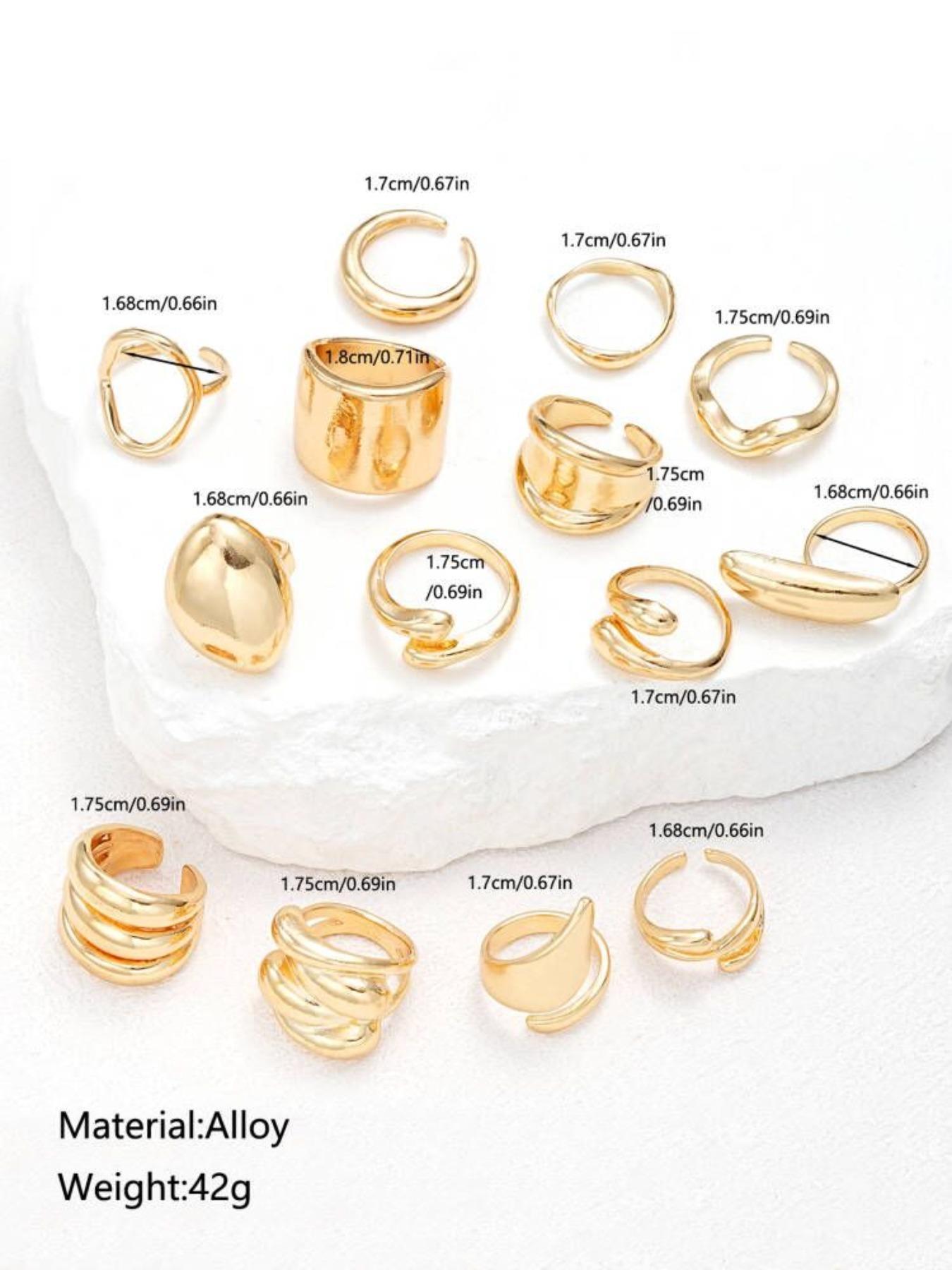 Punk Style Geometric Design Ring Set, Stackable Statement Rings, Fashion Accessories for Women & Girls, Casual Stackable Rings for Party, Daily Wear, Jewelry for Women, Bohemian Stackable Rings