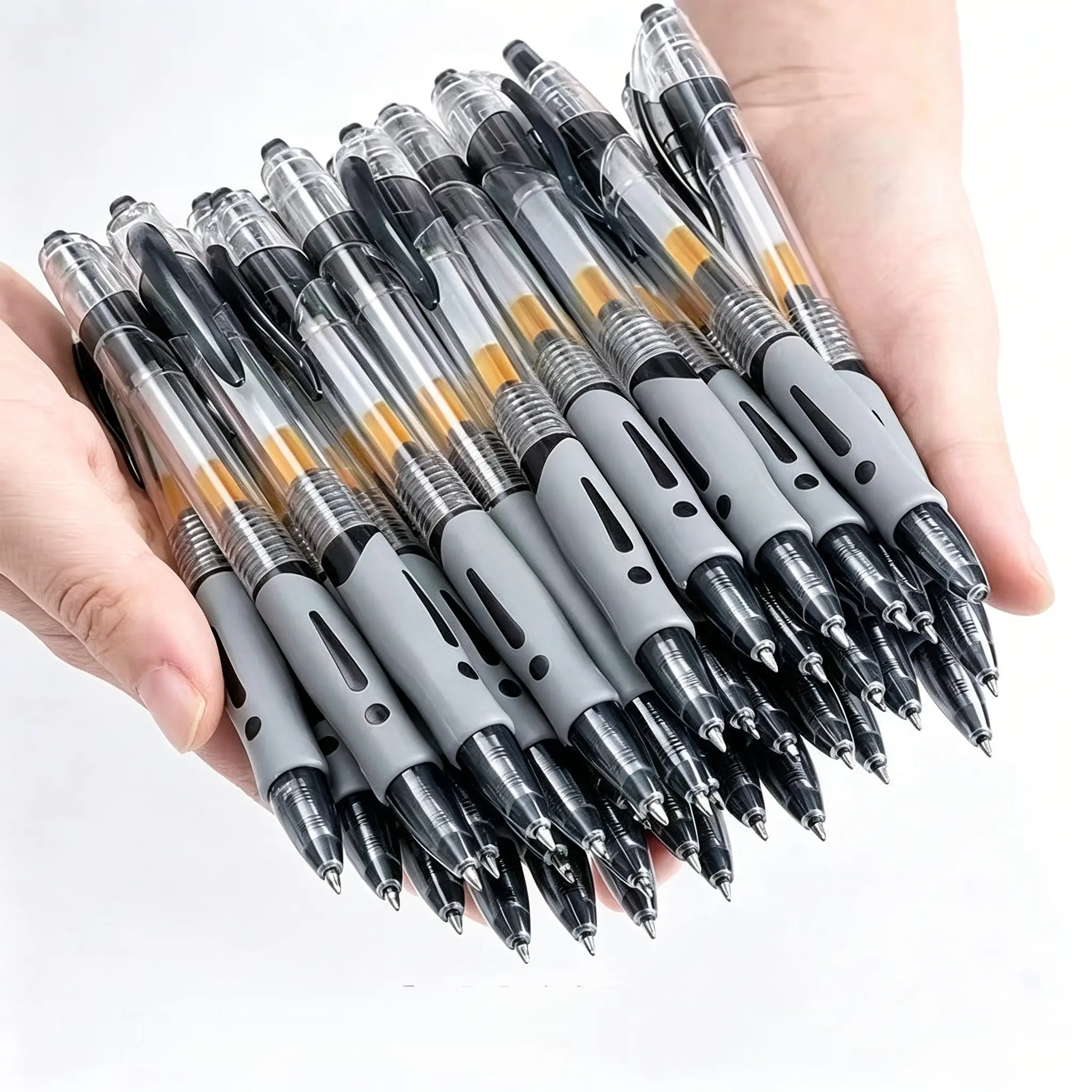 Retractable Gel Pens, 0.5mm Fine Point Precision Black Ink Pens with Comfort Grip, Smooth Writing Quick-Dry Rollerball Pens Versatile Use for Office School Home Use