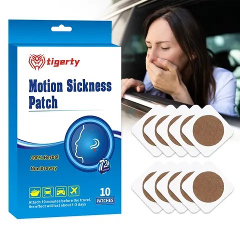 Motion Sickness Patch, Non Drowsy Behind Ear Ship Travel, Waterproof, Hypoallergenic Car Sick Stickers for Car, Train, Plane, Travel Anti Nausea, Kids Adults Safe, 72Hrs Long Lasting Self adhesive Plasters