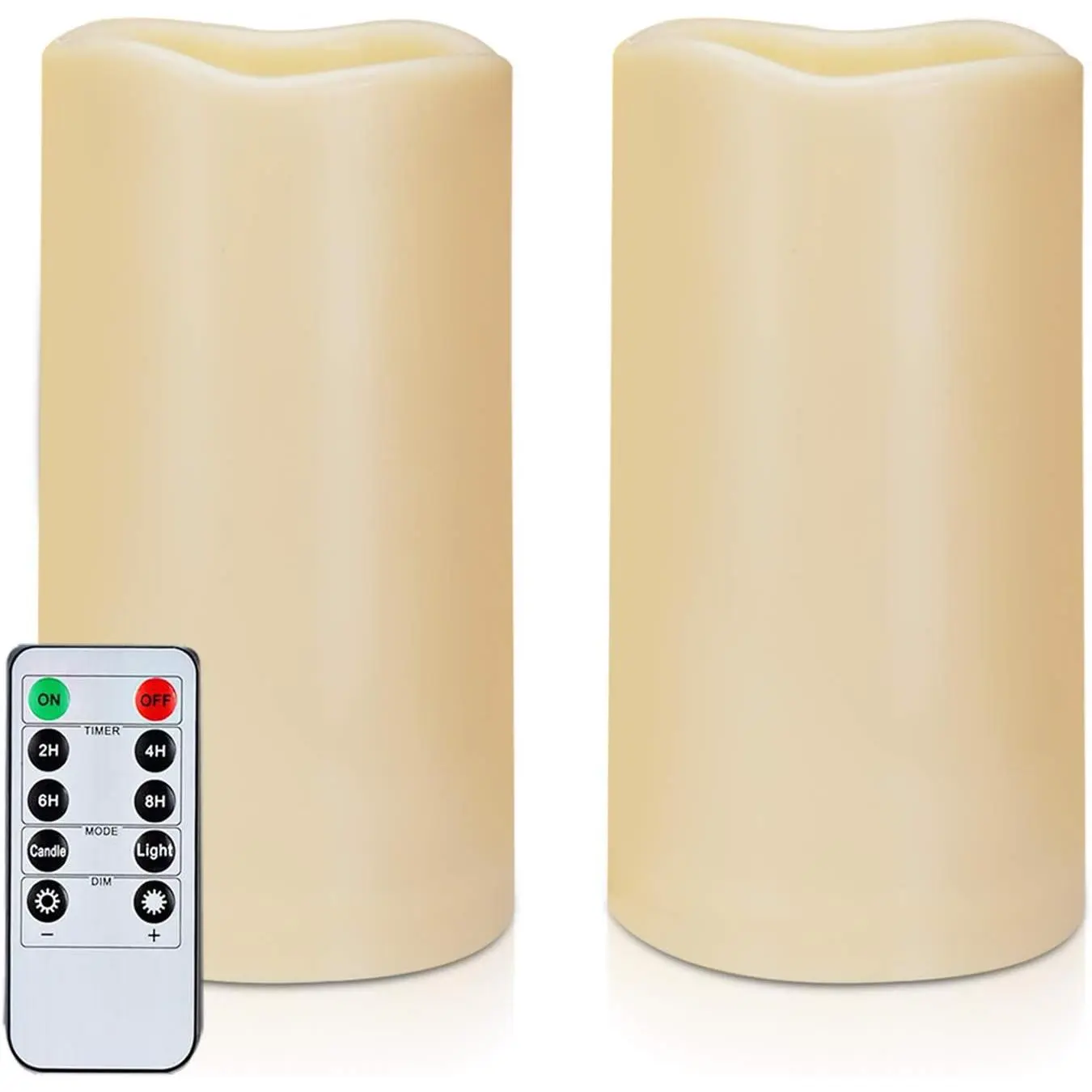 Flameless Candles, Outdoor LED Pillar Candle Set of 2 | 3" x 6"   candles with remote timer, realistic flickering LED glow for patio, garden, Halloween and outdoor decor