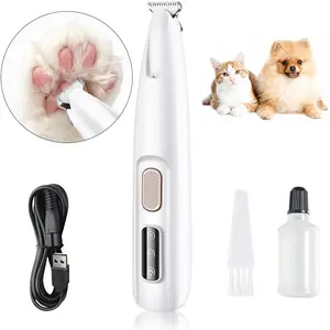 Rechargeable Pet Hair Trimmer Kit, Pet Paw Trimmer, Cordless Quiet Dog Trimmer for Grooming with LED Light, Small Dog Grooming Clippers for Dogs & Cats, Pet Grooming Tool,Waterproof Low Noise Pet Hair Shaver