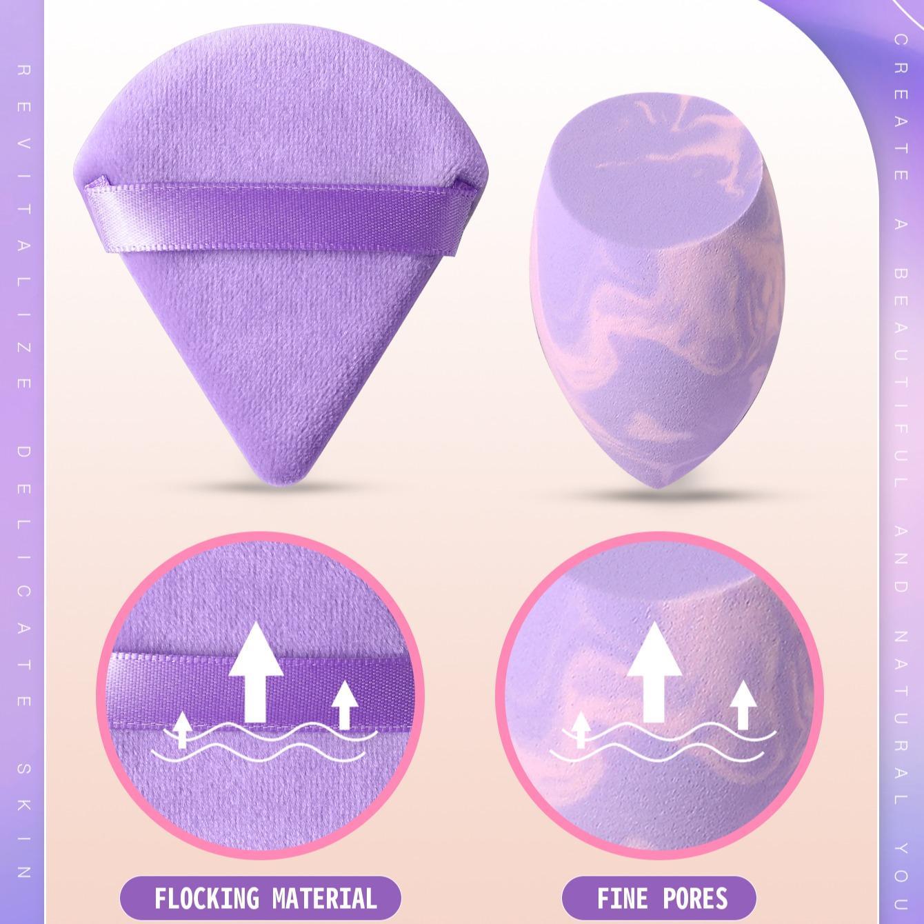 Makeup Sponge & Puff Beauty Blender Set, 9 Counts/set Versatile Powder Puffs & Beauty Blenders, Face Beauty Makeup Cosmetic Tool, Christmas Gift