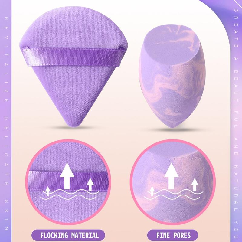 Makeup Sponge & Puff Beauty Blender Set, 9 Counts/set Versatile Powder Puffs & Beauty Blenders, Face Beauty Makeup Cosmetic Tool, Christmas Gift