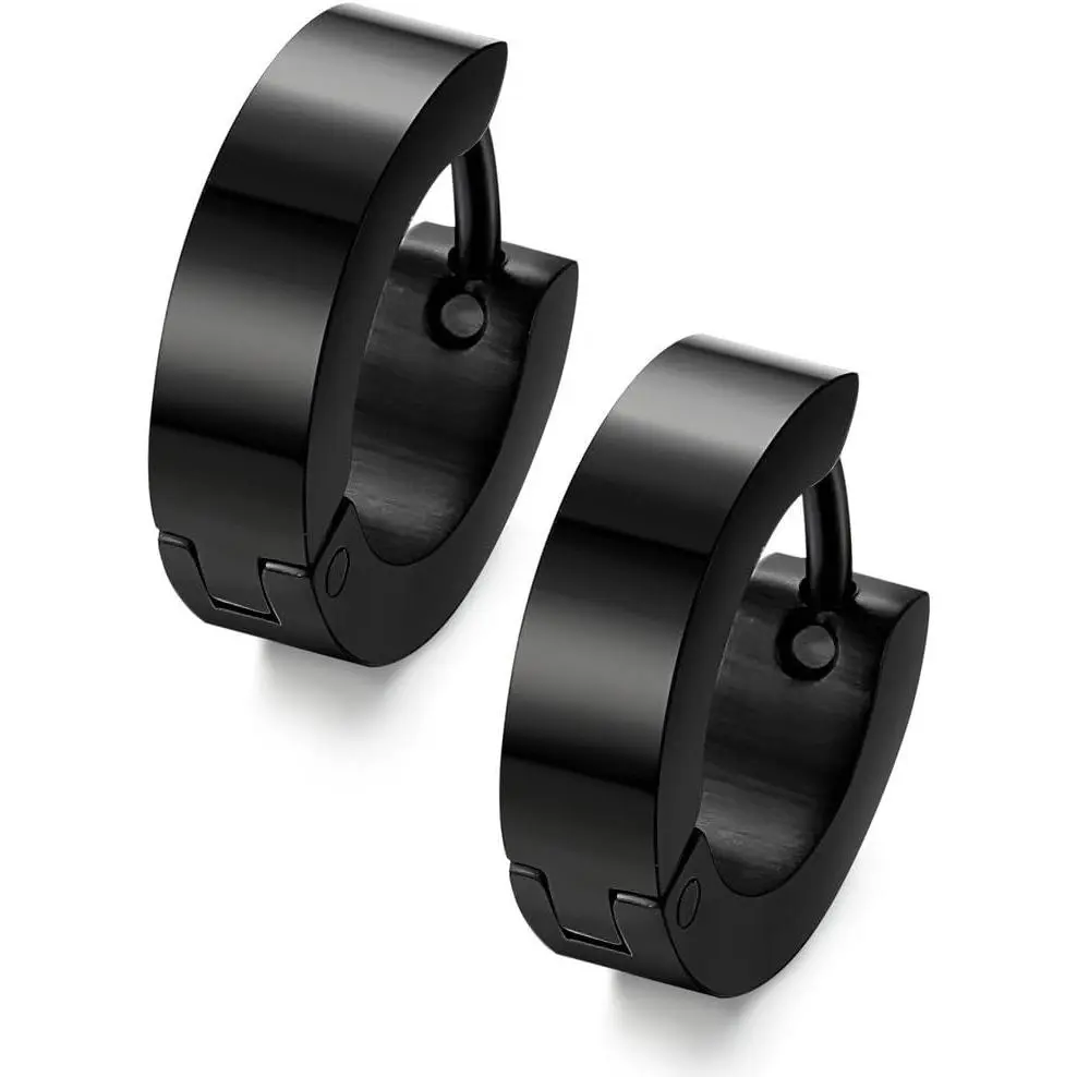 Women's Stainless Steel Huggie Hoop Earrings - Small, Unique Shape, Casual Style for Daily Wear, 1 Pair (Suitable for Men Too)