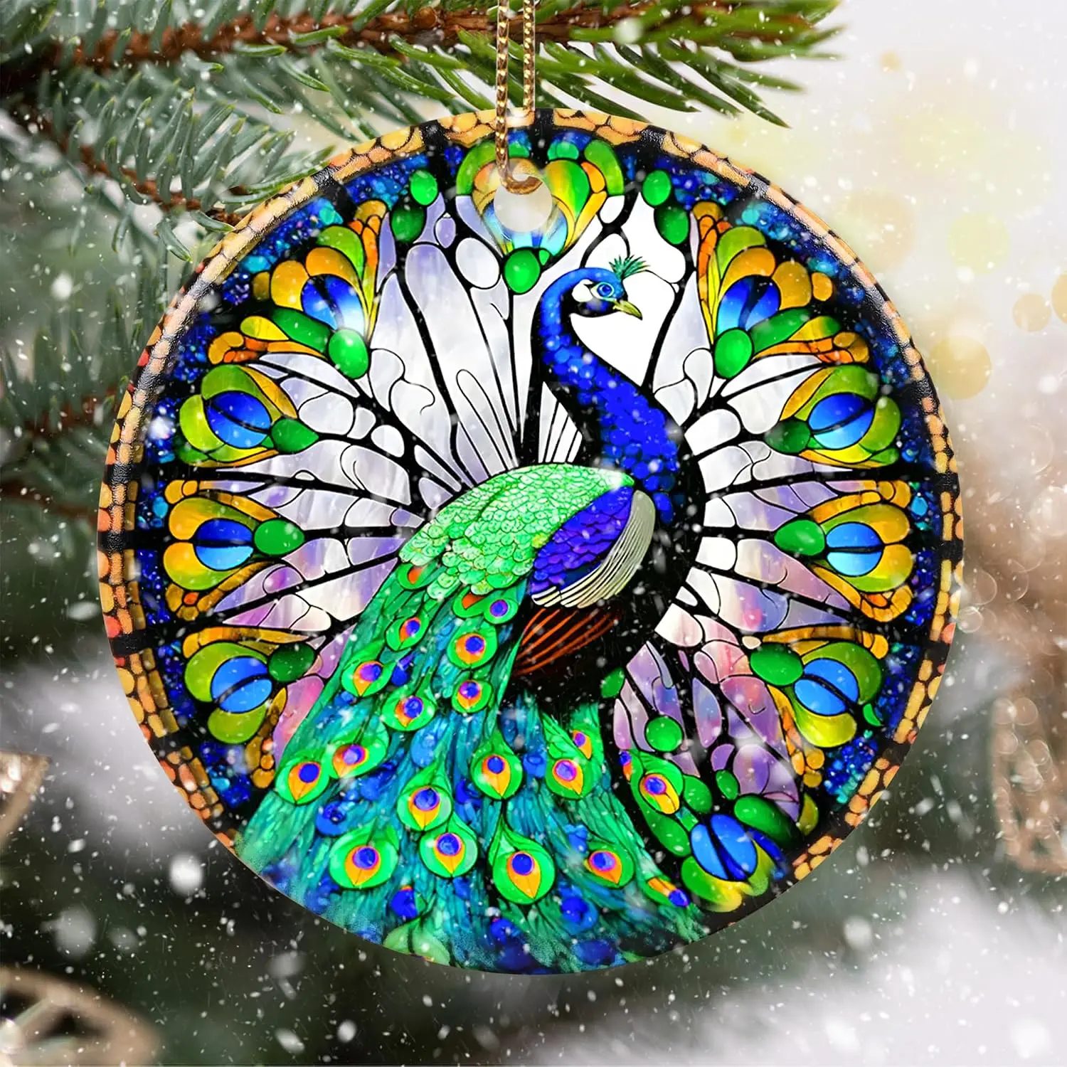 Peacock Christmas Ornament, Christmas Ornaments for Tree, Christmas Tree Decor, Holiday Ornament