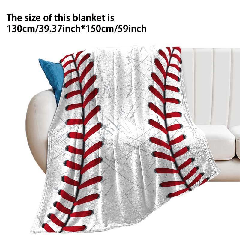 Baseball Pattern Blanket, Soft Throw Blanket, Fluffy Blanket, Air-conditioned Room Blanket, Warm Nap Blanket for Home & Office, Bedroom Accessories