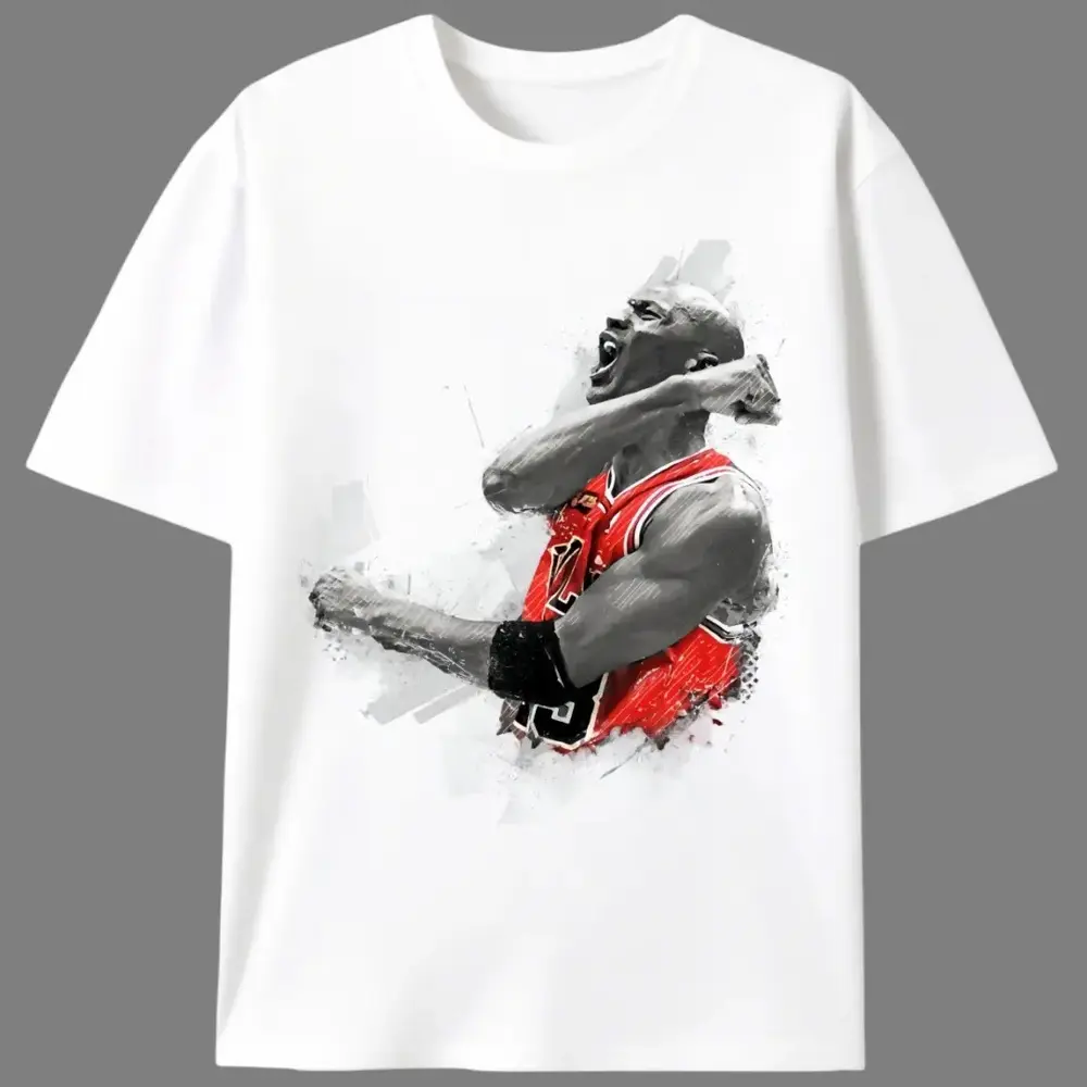 Women's Basketball Legend Star Graphic Tee, Unisex Vintage Sporty Basic Menswear Garment, Personalized Summer NBA Fan Gift for Daily Wear