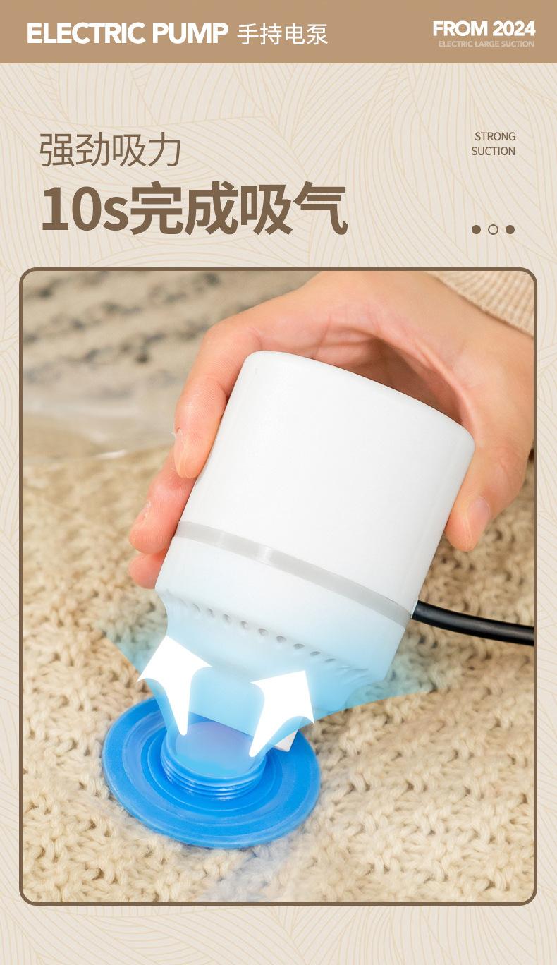 Electric Vacuum Pump for Storage Bags  US Plug Portable Air Compressor Clothes Blankets Space Saver Home Travel Organizer
