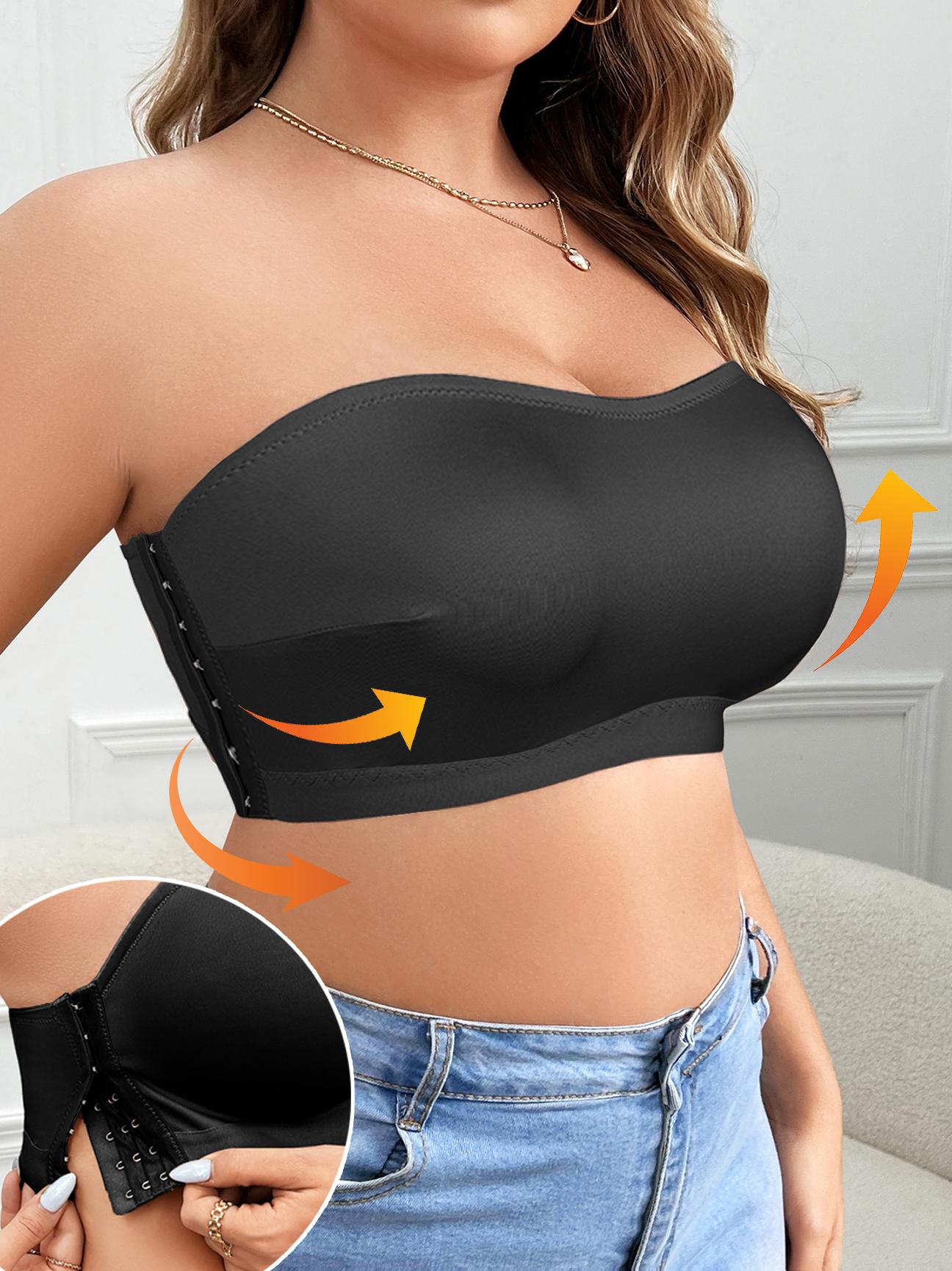 【Plus Size】Solid Wireless Strapless Bra,Women's Smooth Comfortable Breathable Push Up Bra with Full Coverage,Women's Lingerie for Daily Wear