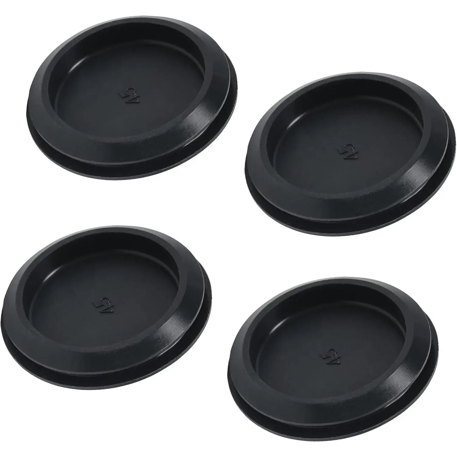 EASYEAH 4PCS 1-3/4"(45mm) Black Snap in Locking Rubber Hole Plugs, Waterproof Round Silicone Stoppers for Automotive, Industrial & Furniture Sealing