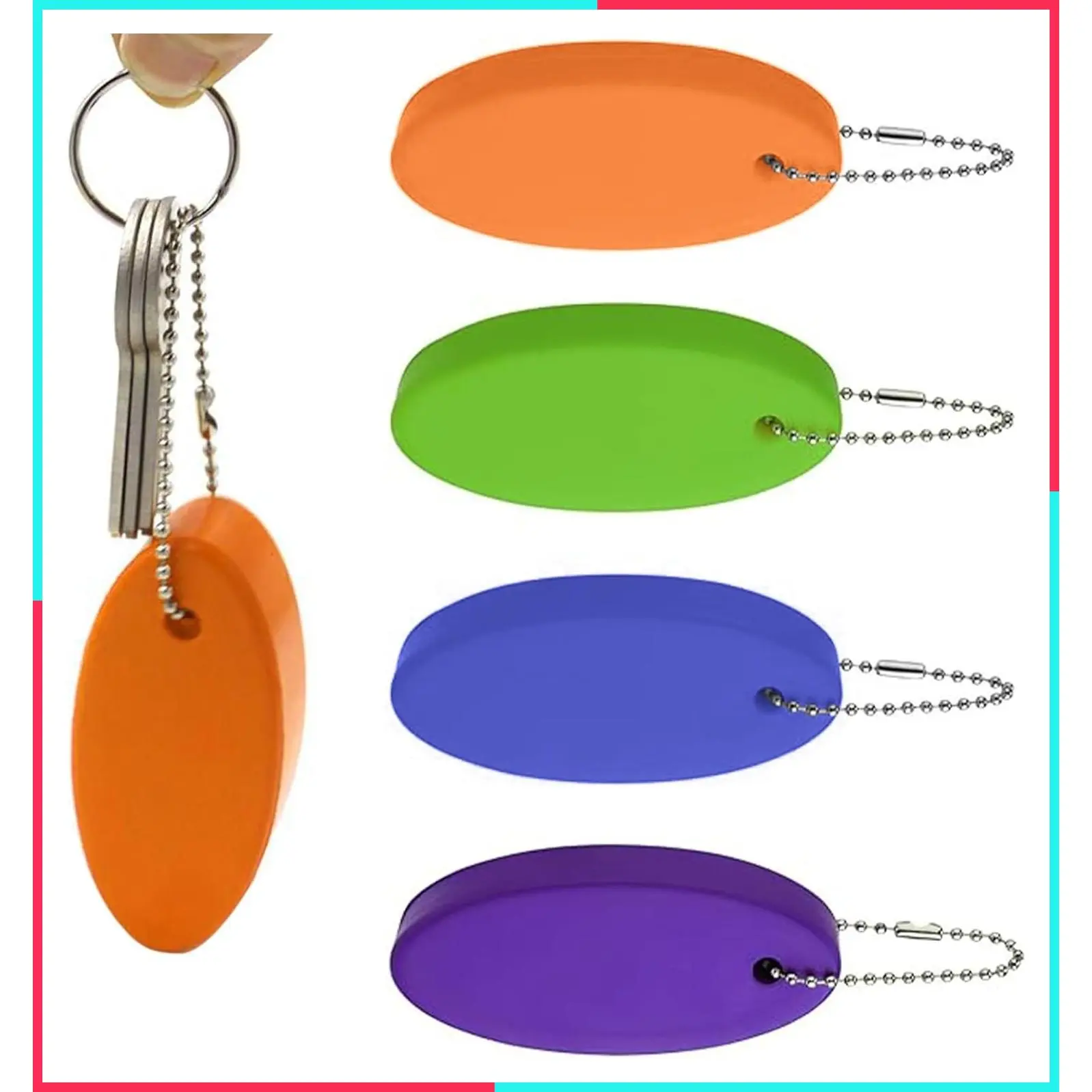4 Pack Waterproof Floating Keychains for Boat Keys – Bright High-Visibility Key Floats for Boating, Fishing, Surfing, Kayaking, Sailing & Outdoor Water Sports