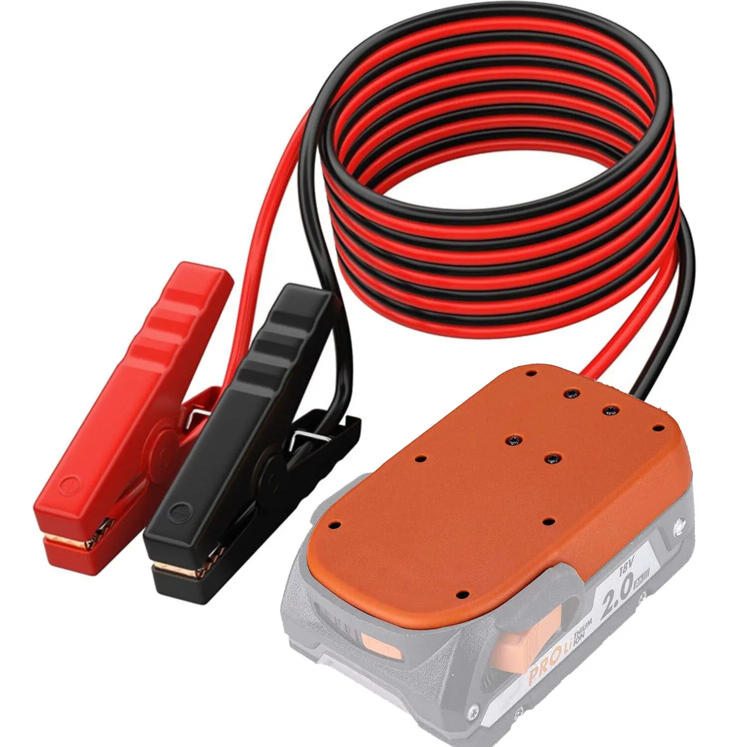 6FT Car Jump Starter Adapter for Ridgid 18V Battery 12AWG Portable Car Charger Jump Starter (Battery not Included)