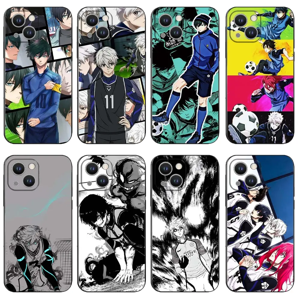 Anime Blue Lock Phone Cases for iPhone 17 Air 16 Pro Max 15 14 Plus 13 12 11 Soft Silicone Black Cover