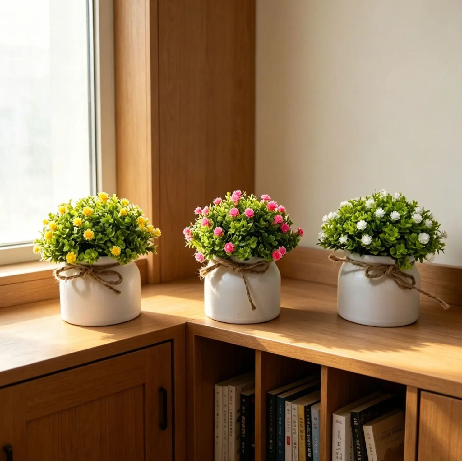 3-Piece Starry Sky Hemisphere Small Hemp Rope Pot, Home Office Bedroom Decor, Artificial Flower Planter, Flower Pots, Indoor Decoration