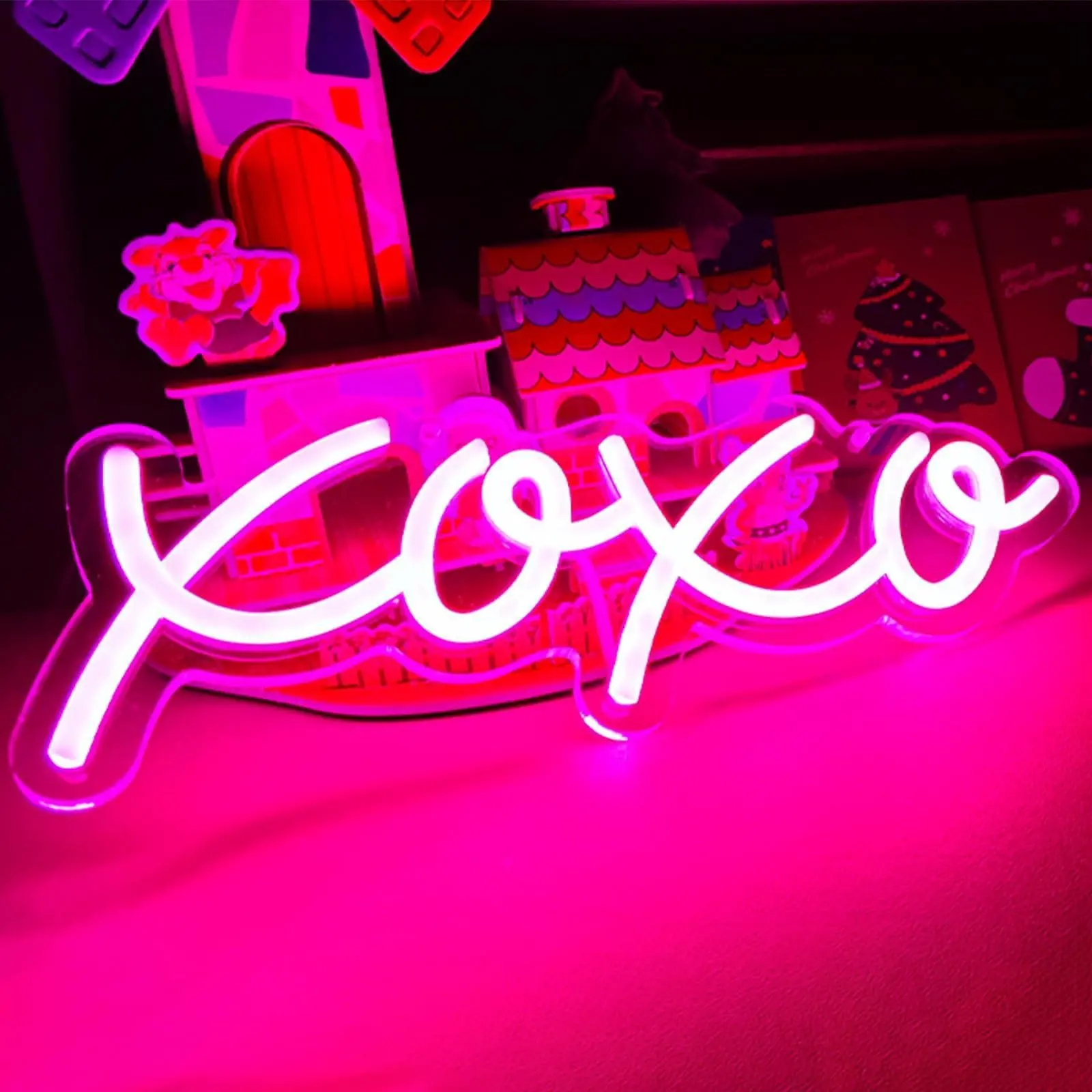 LED Xoxo Neon Sign, USB Powered, LED Neon Signs, Decorative Atmosphere Lighting, Decorative Sign for Bar, Store, Club, Garage, Home, Party Decoration, Stylish Lighting Solution