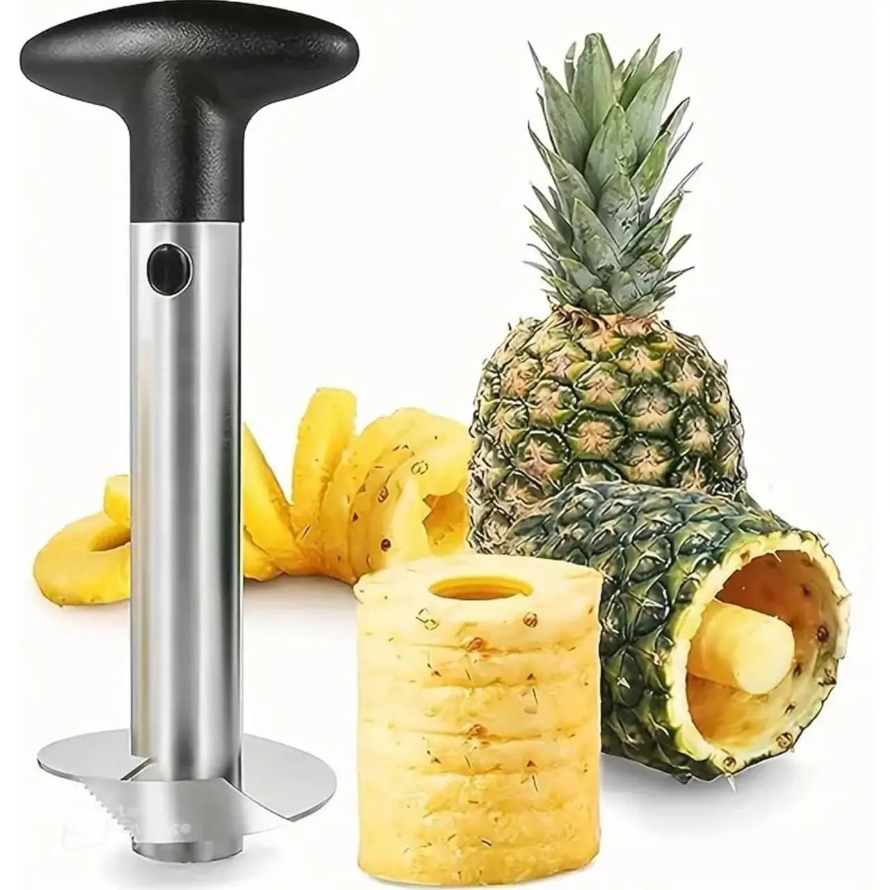 Stainless Steel Pineapple Corer & Slicer - Thick Blade, Easy-to-Use Pineapple Cutter & Core Removal Tool  Perfect Pineapple Rings