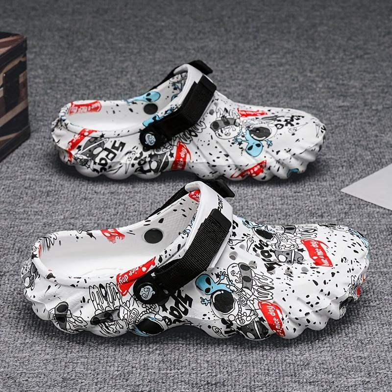 Vibrant Graffiti Print Clogs - Ultra-Breathable, Lightweight EVA Summer Beach Slide Shoes for Casual Outdoor Garden Occasions, Design for Men and Women