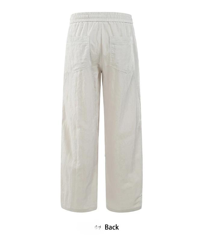 Kyn Apparel 2026 Spring Summer New Thin Lyocell Breathable Linen Straight Pants for Men Clothing Comfort Drawstring Male Trousers