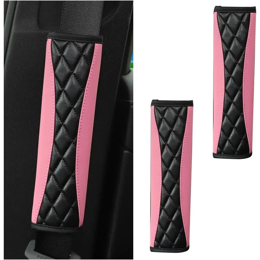 2 count  Seat Belt Covers, Soft Leather  Seatbelt Strap Protector for  and , Comfortable Auto Safe Belt Harness Cushion Pad,  for SUV, , RV()