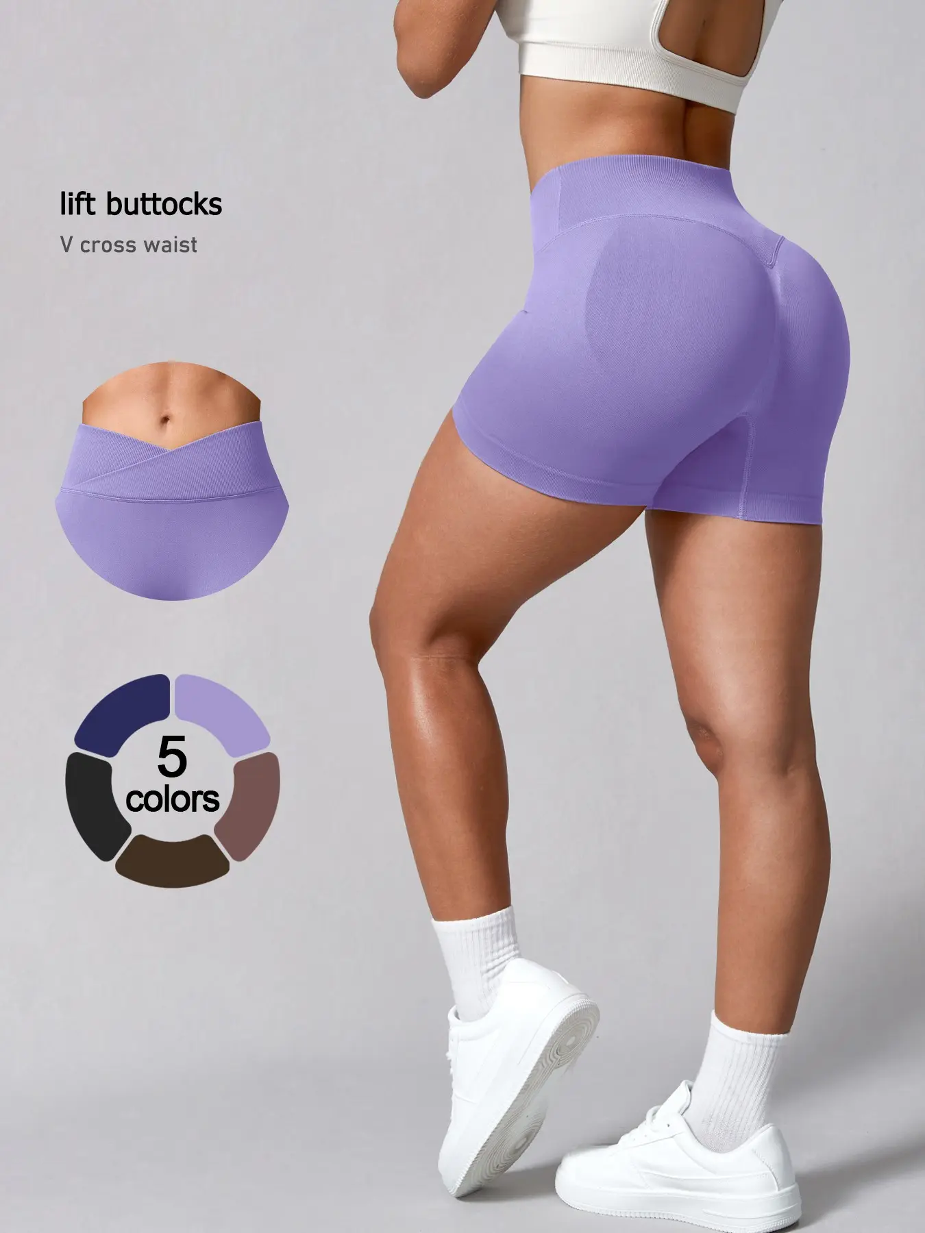 Women's Sporty Short Sleeve Top, Breathable Moisture-Wicking Fabric, Waist Cinch Design, Seamless U-Shaped Crotch, Comfortable Fit