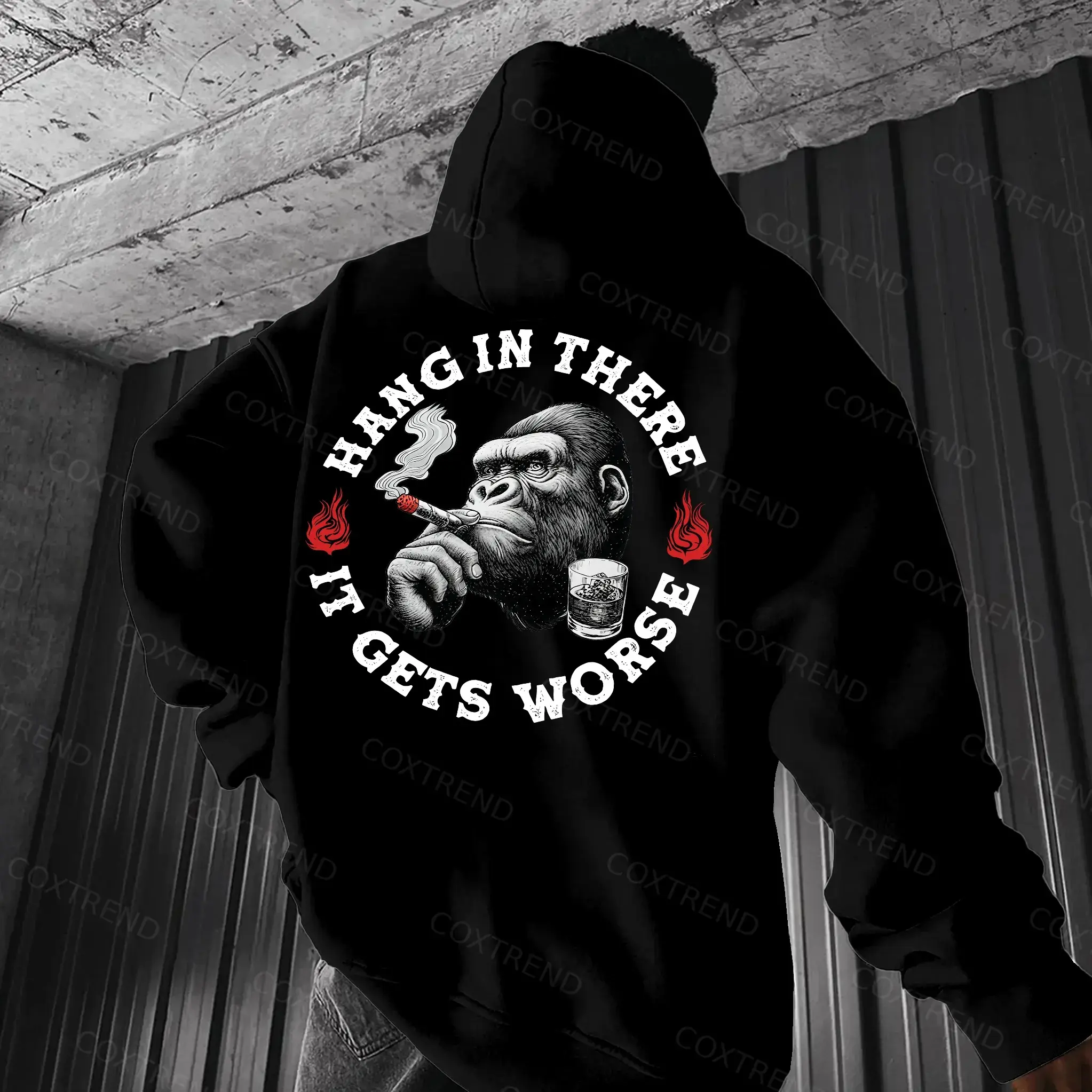Hang In There It Gets Worse Monkey Print T-shirt, Hoodie & Sweater - Unisex Sizes S-3XL