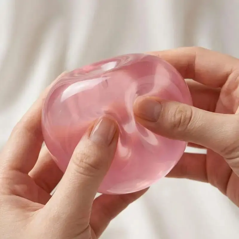 Transparent Apple Putty Stress Ball Squishy, Ultra Soft Asmr Fidget Toy, Anxiety Relief, Trendy Desk Decor, Gift for Teens, Kids, Adults