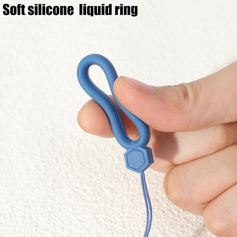 Soft Silicone Wrist Strap Lanyard for IPhone 15 14 Samsung S24 Xiaomi Keychain Lanyards Finger Ring Mobile Phone Hanging Rope