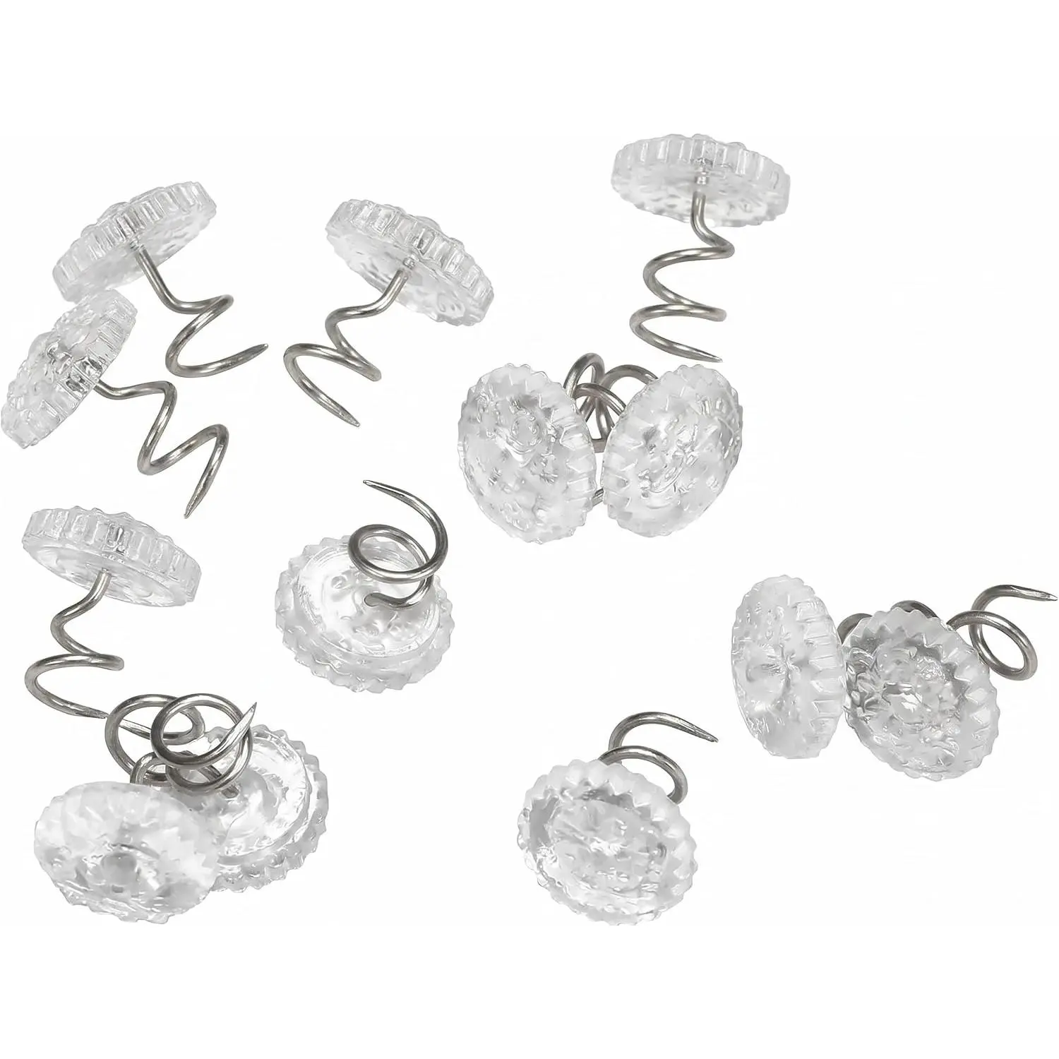 30 count Upholstery Tacks Headliner Pins | Clear Heads Twist Pins for Slipcovers and Bedskirts, 0.5 Inches Bed Skirt Pins