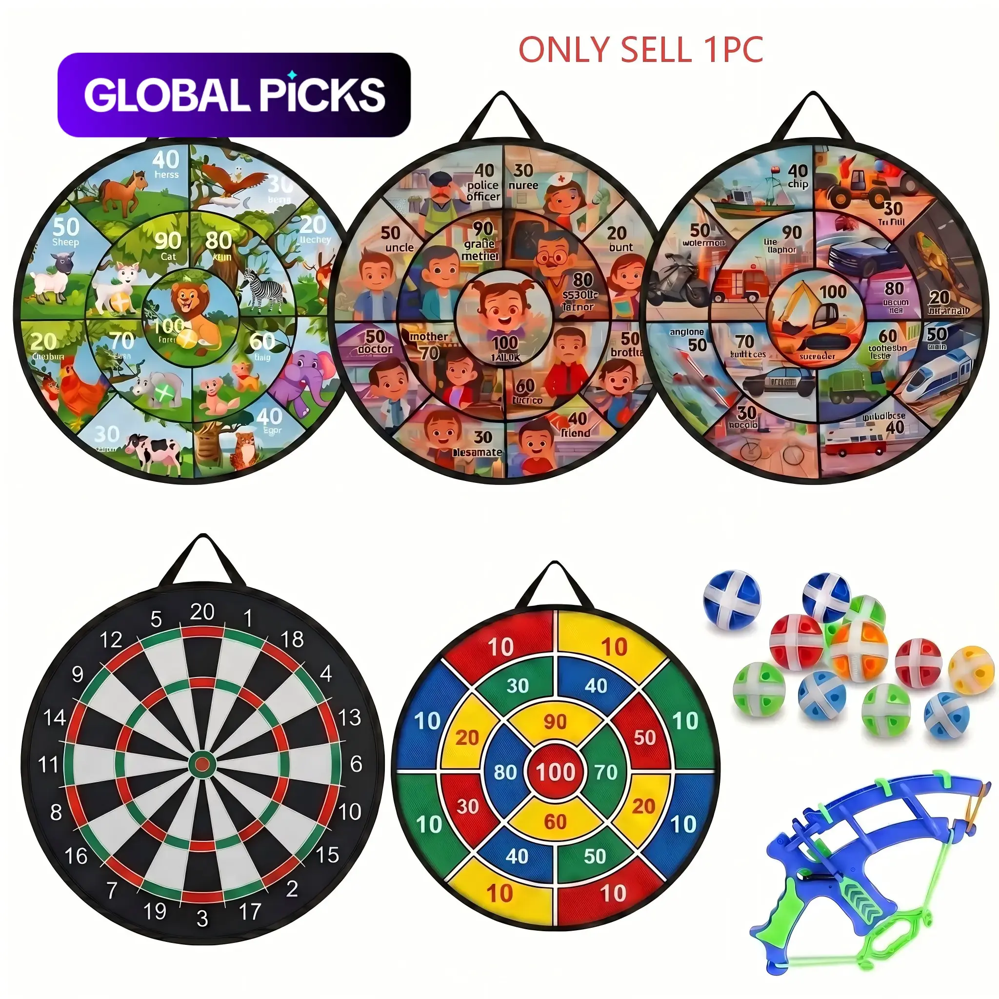 Random Color Sticky Ball Dart Board with 12pcs Small Balls (1 Set) Darts Gear, Indoor Sports Dart Board Toy, Parent-child Interactive Toy Sports Game